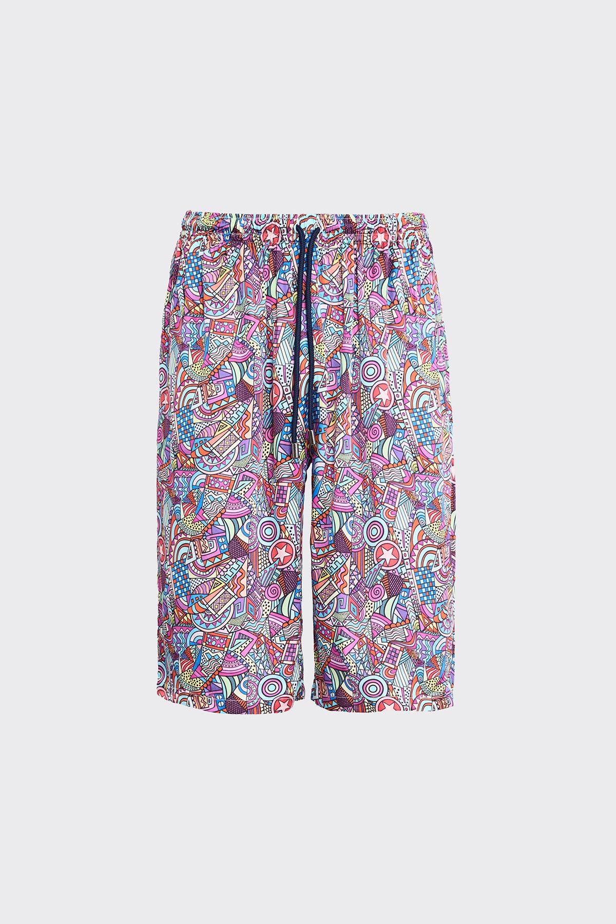 Abstract Imprints Silk Shorts