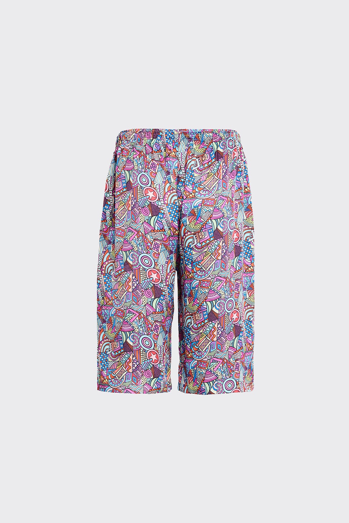 Abstract Imprints Silk Shorts