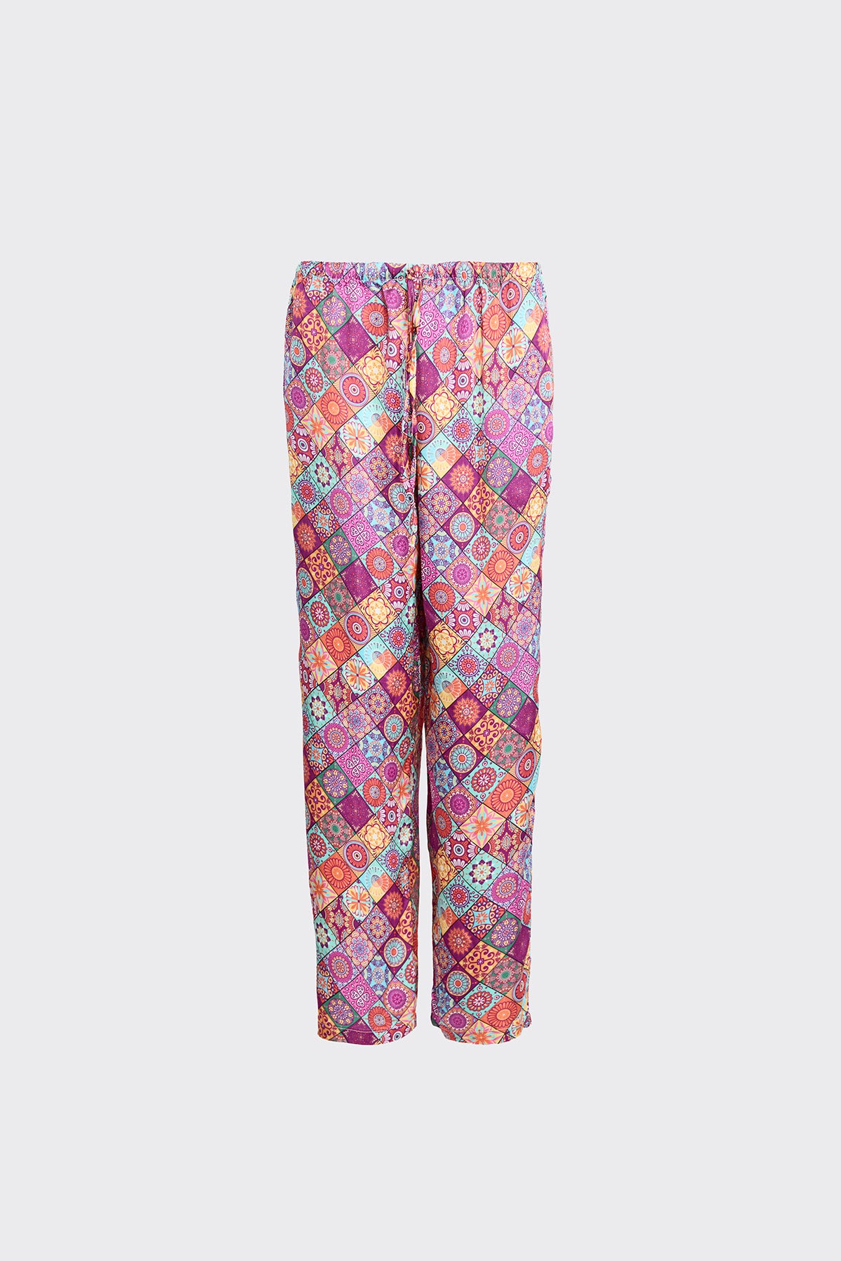 Mosaique Blossoms Silk Trousers (Woman)