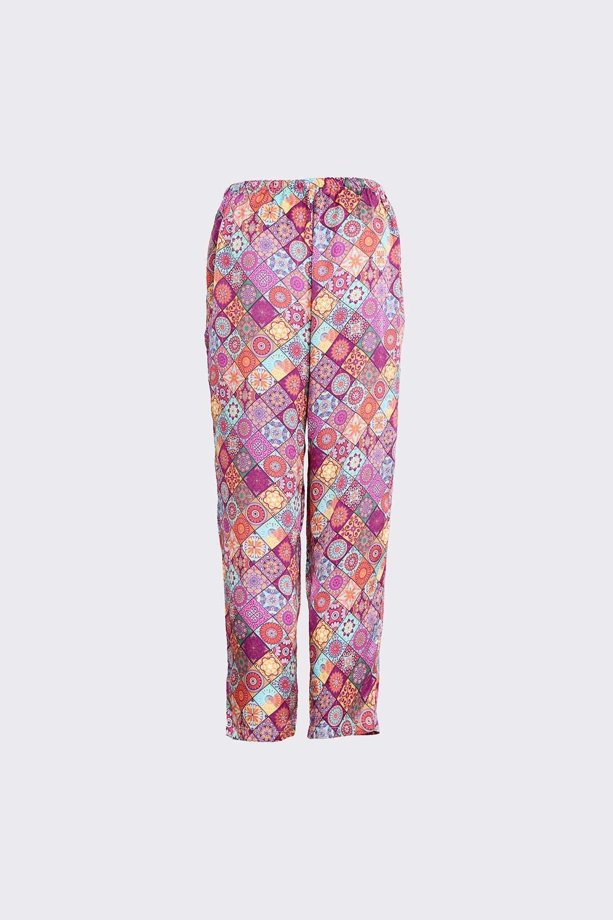 Mosaique Blossoms Silk Trousers (Woman)