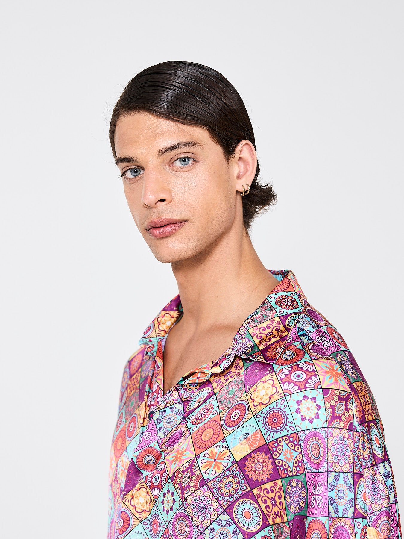 Mosaique Blossoms Silk Shirt (Man)